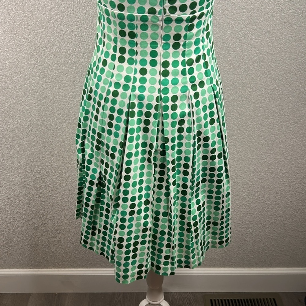 Calvin Klein Green Large Polka Dot Classic Fit & Flare Summer Dress Size 4 - Picture 5 of 7